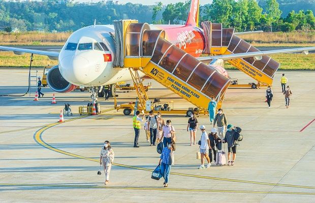 Sân bay Pleiku, Gia Lai là điểm đến của nhiều chuyến bay đến Tây Nguyên