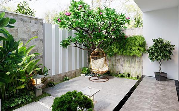 Kỹ thuật thiết kế vườn hoa đẹp với sự kết hợp màu sắc hài hòa và bồn hoa đơn giản