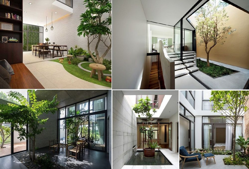Mẫu nhà ống có sân vườn ở giữa đẹp mắt