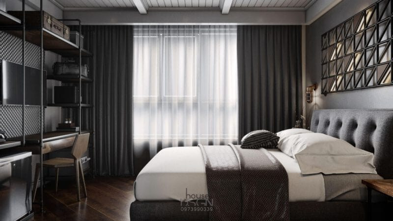 Mẫu thiết kế phòng ngủ khách sạn 4 sao tại Nguyễn Trãi, Quận 1 với phong cách hiện đại, đơn giản.