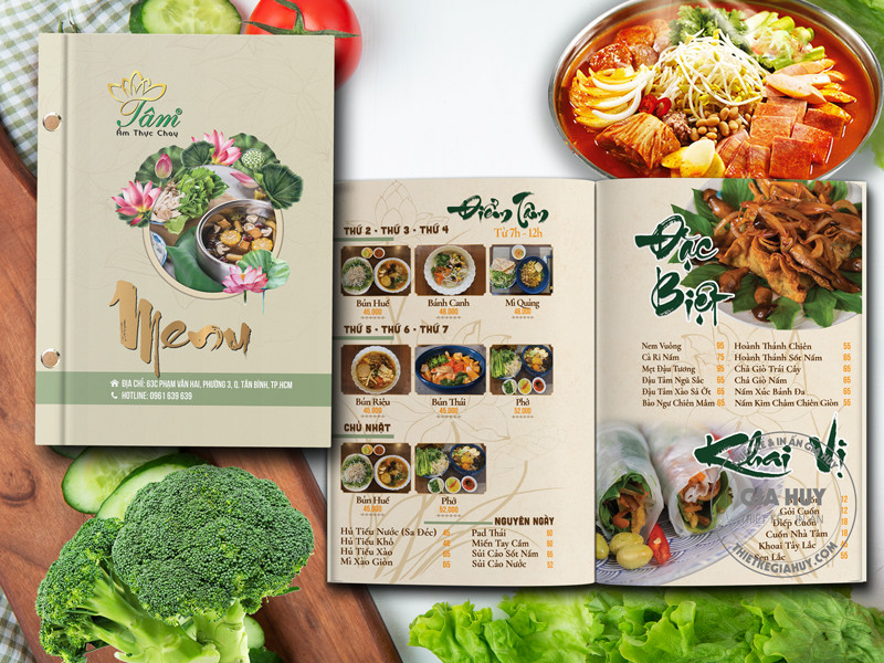 Mẫu menu điểm tâm chay