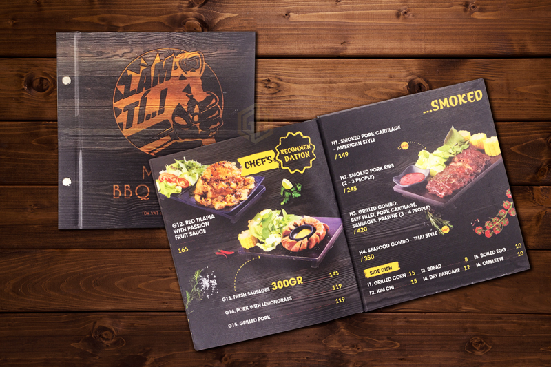Thực đơn nhà hàng BBQ khổ vuông