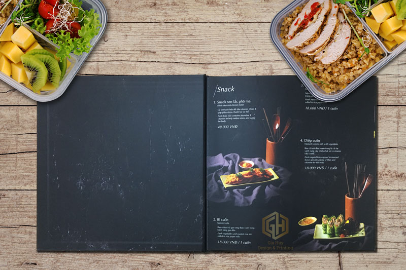 Menu quán đồ ăn chay Việt Nam khổ vuông