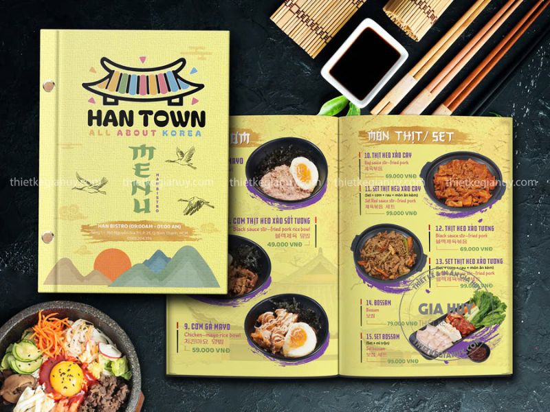 Menu nhà hàng Hàn Quốc