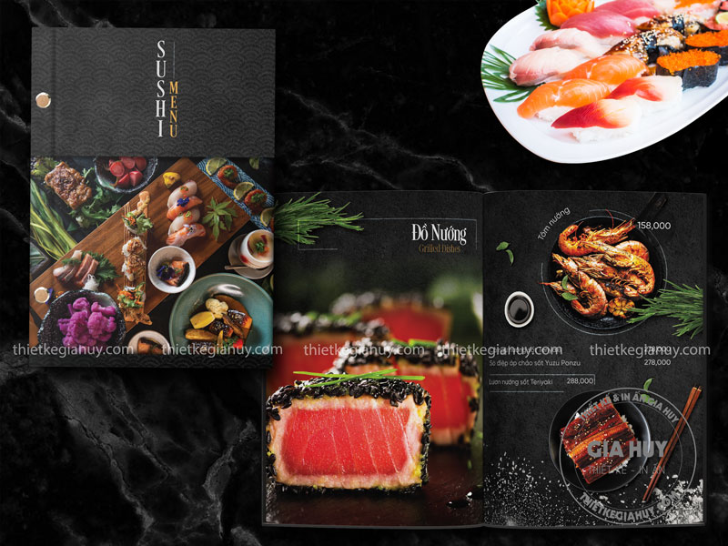 Menu nhà hàng sushi Nhật