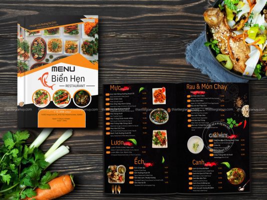 Mẫu menu nhà hàng Việt Nam bìa cứng