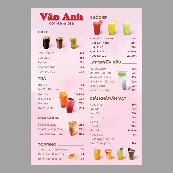 Tổng hợp 30+ mẫu menu quán trà sữa ăn vặt đẹp mắt, độc đáo 2025