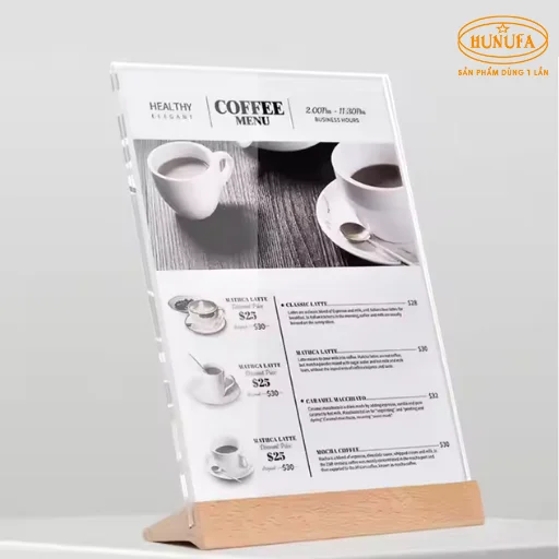 Menu dáng đứng chắc chắn, không sợ tình trạng rách, phai màu