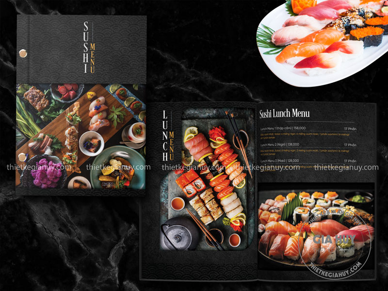 Menu sushi thiết kế độc quyền