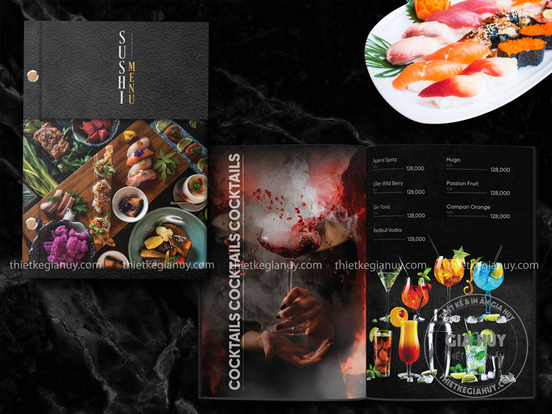 Menu sushi nhà hàng Nhật