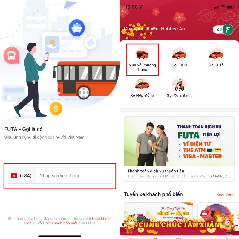 Nháº­p sá»‘ Ä‘iá»‡n thoáº¡i vÃ  nháº¥n vÃ o