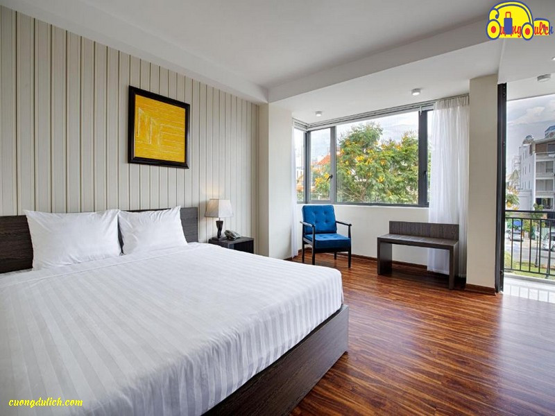 Nội thất phòng ngủ Khách sạn Mai Boutique Villa Đà Nẵng với phong cách mở