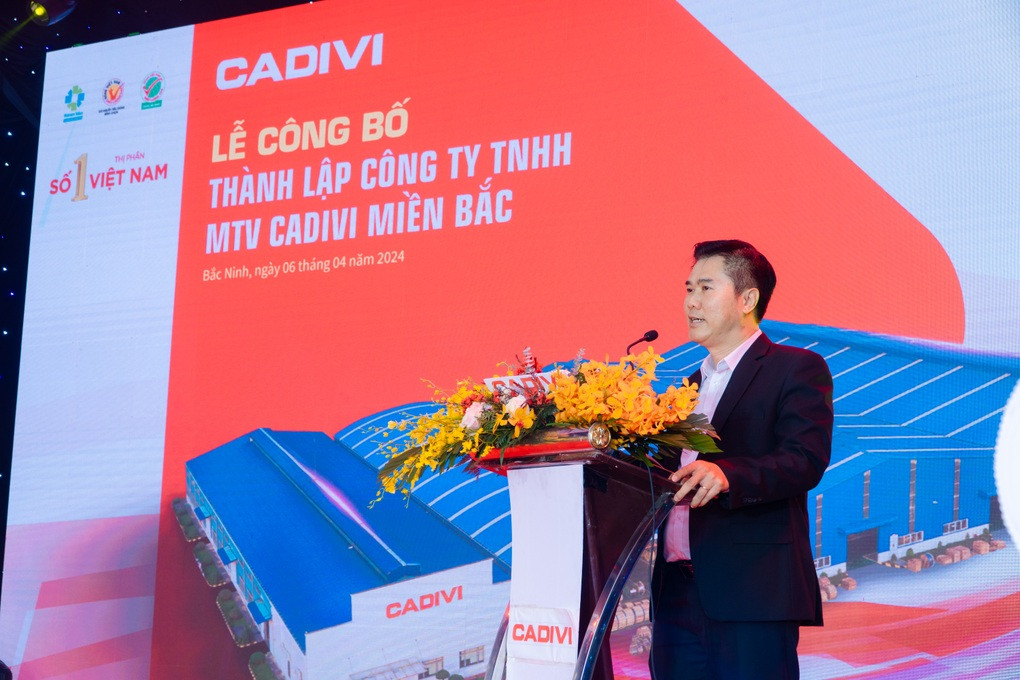 Ông Lê Trần Vĩnh, Tổng giám đốc Công ty TNHH MTV CADIVI Miền Bắc phát biểu