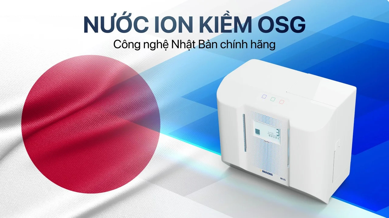Nước ion kiềm OSG từ Nhật Bản là công nghệ chính hãng được HAKAWA phân phối, mang lại nguồn nước chất lượng cao.