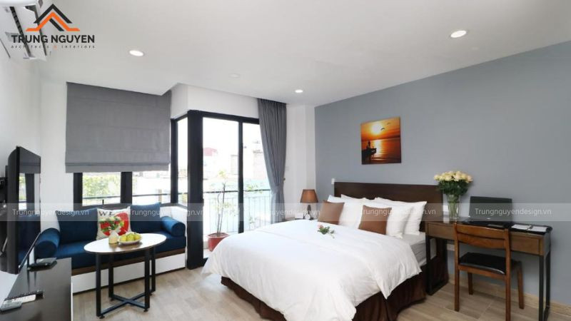 Phòng Apartment có diện tích rộng rãi hơn phòng Studio, mang lại sự thoải mái tối đa cho các loại phòng trong khách sạn 5 sao