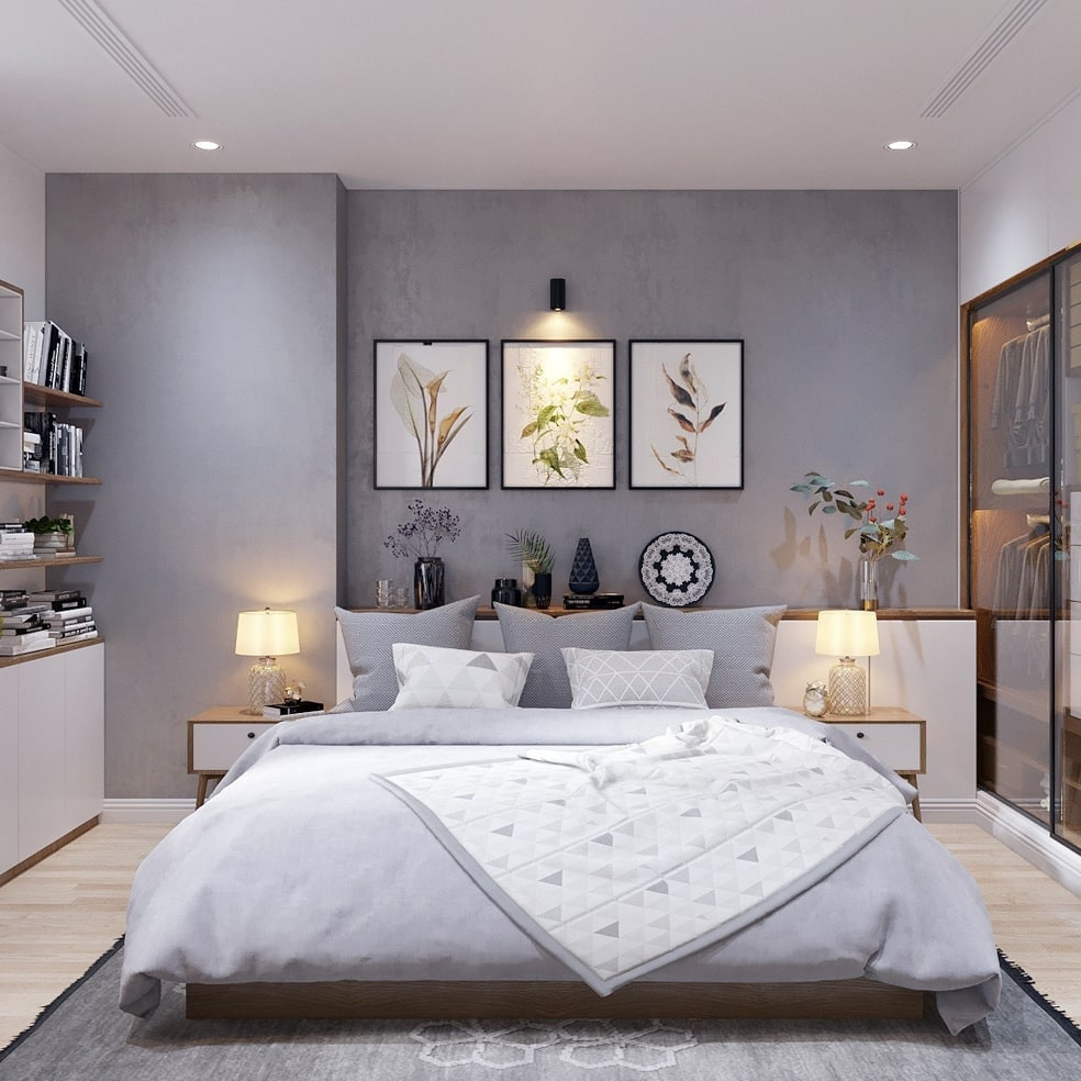 Phong cách thiết kế nội thất khách sạn đơn giản, nhẹ nhàng tạo cảm giác thoải mái cho phòng ngủ.