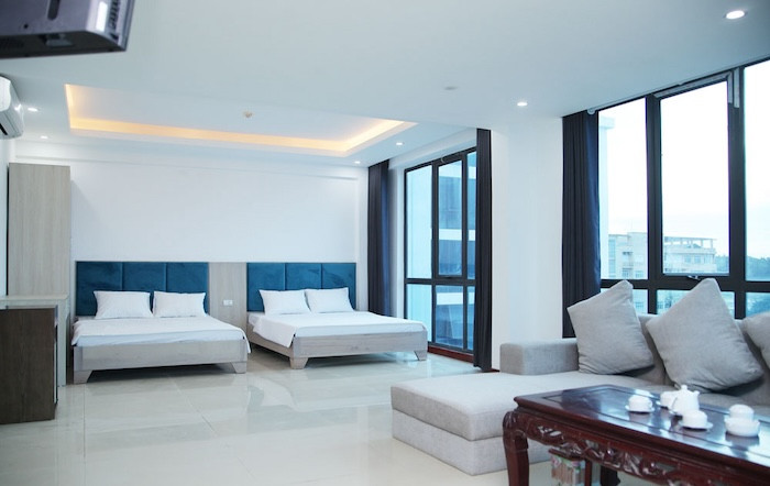 Phòng nghỉ có view hướng ra biển tuyệt đẹp tại khách sạn Sông La Thiên Cầm