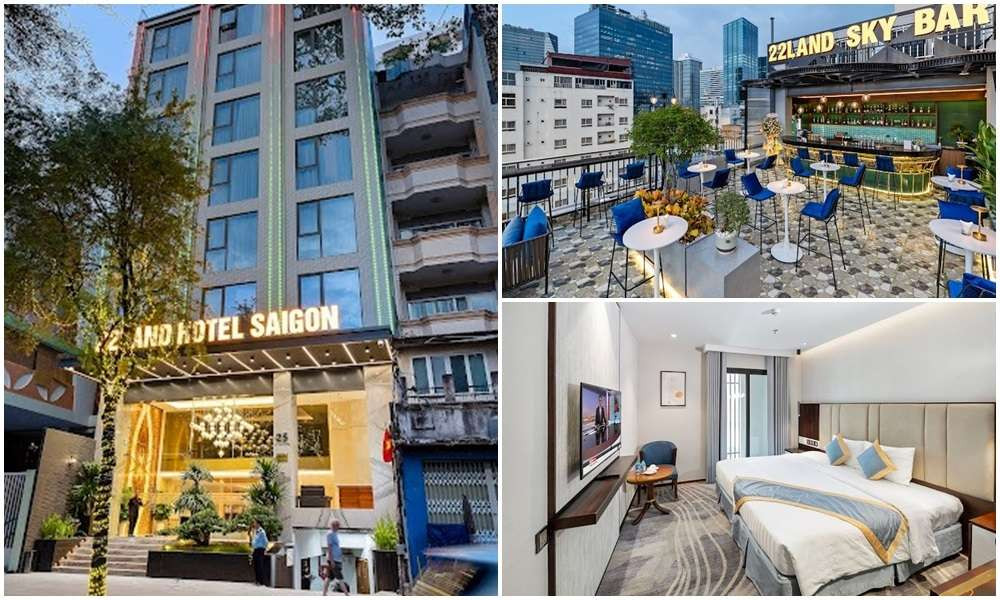 Phòng nghỉ hiện đại và sạch sẽ của 22Land Hotel Premium Saigon, khách sạn 4 sao Quận 1 đáng cân nhắc