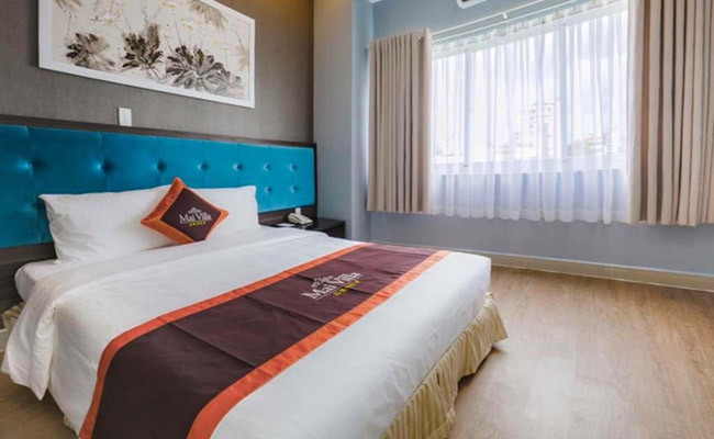 Phòng nghỉ tiện nghi tại Mai Villa Hotel, một trong những khách sạn đường Sư Vạn Hạnh quận 10