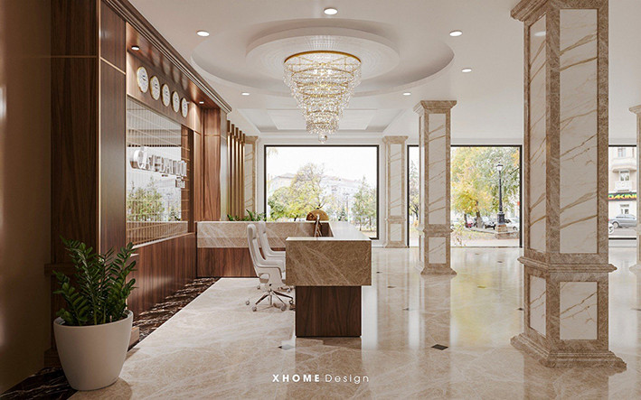 Sảnh lễ tân Khách sạn Cát Đại Lợi 2 Sầm Sơn Thanh Hóa với không gian rộng rãi