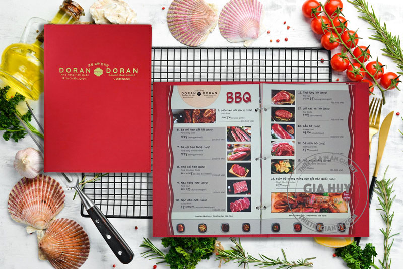 Mẫu menu nhà hàng BBQ Trung Quốc
