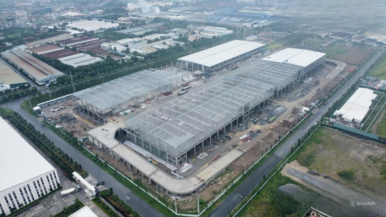 Hình ảnh thể hiện dấu ấn của Công ty TNHH Thương mại và Dịch vụ Đông Á trong một dự án công nghiệp trọng điểm tại Hưng Yên, khẳng định năng lực thi công.