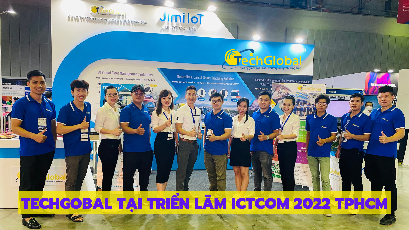 Gian hàng của công ty TNHH Dịch vụ Công nghệ Toàn Cầu TechGlobal tại triển lãm ICT 2022 giới thiệu giải pháp công nghệ