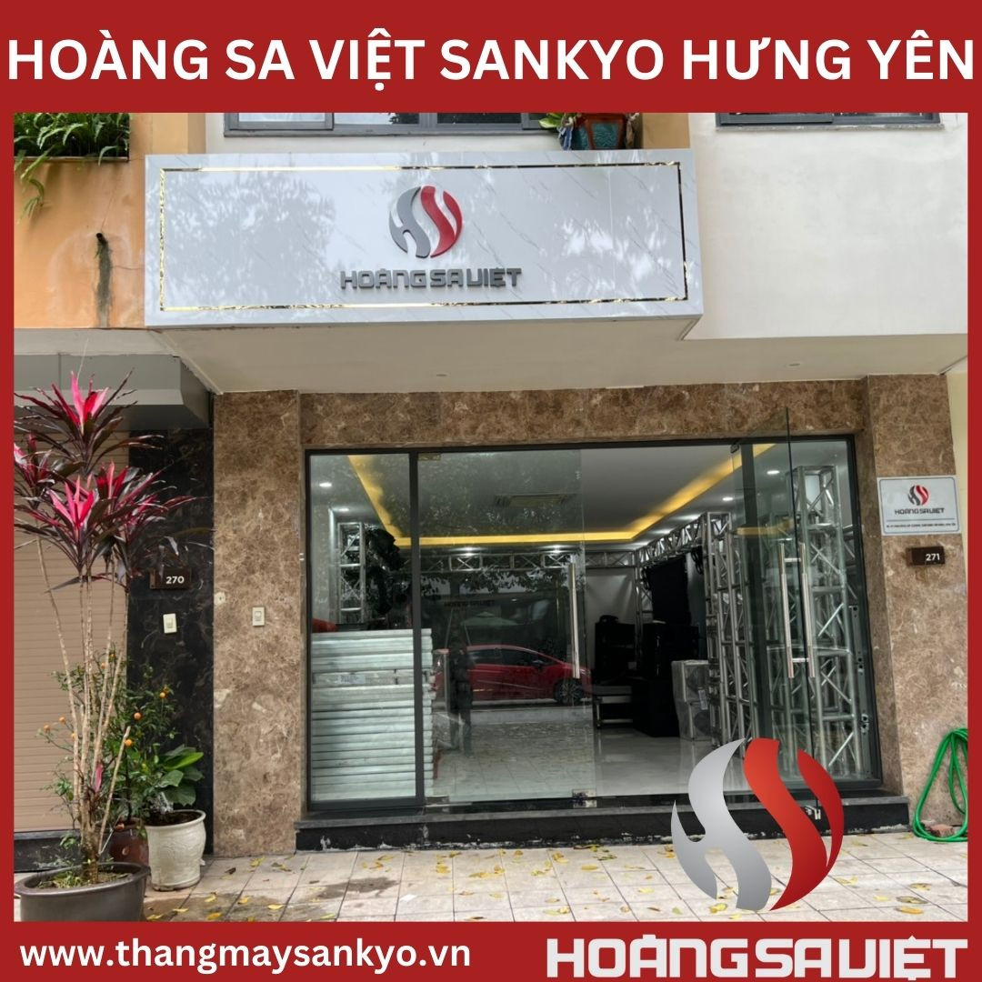 Văn Phòng Thang Máy Hoàng Sa Việt Sankyo Tại Hưng Yên, cho thấy sự hiện diện rộng rãi của các nhà cung cấp thang máy trên toàn quốc