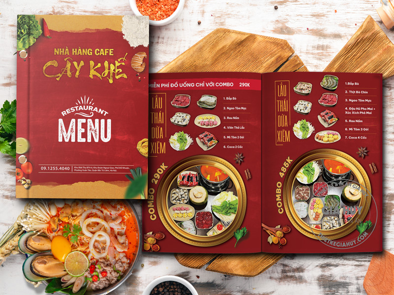 Thiết kế thực đơn nhà hàng lẩu Việt
