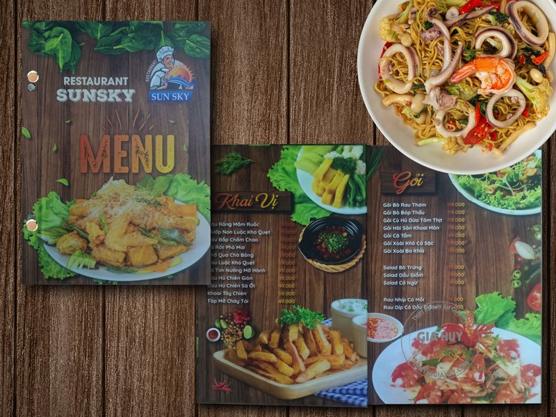 Thiết kế menu quán bún đậu Việt Nam