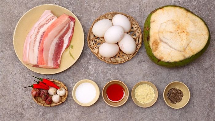 Chuẩn bị nguyên liệu thịt heo kho trứng