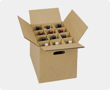Thùng carton đựng rượu cao cấp từ công ty tnhh bao bì thuận đạt, đảm bảo an toàn vận chuyển.