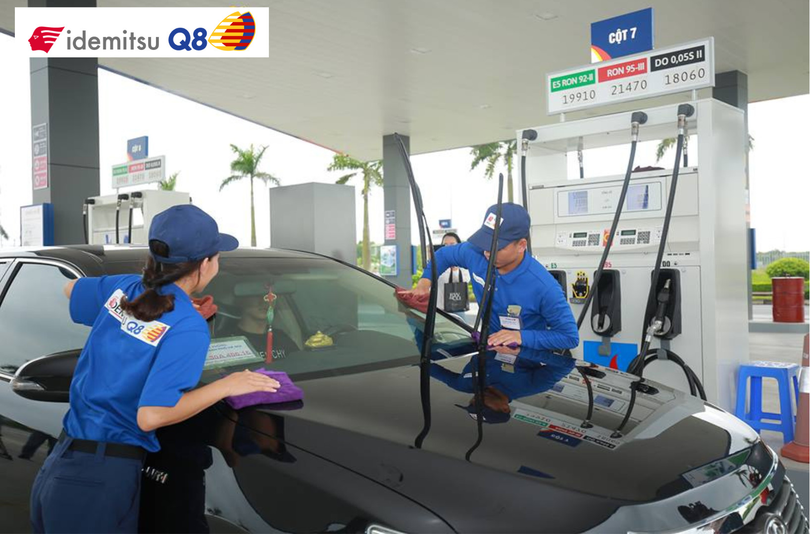 Hệ thống cột bơm xăng dầu Tatsuno tiên tiến tại trạm Idemitsu Q8