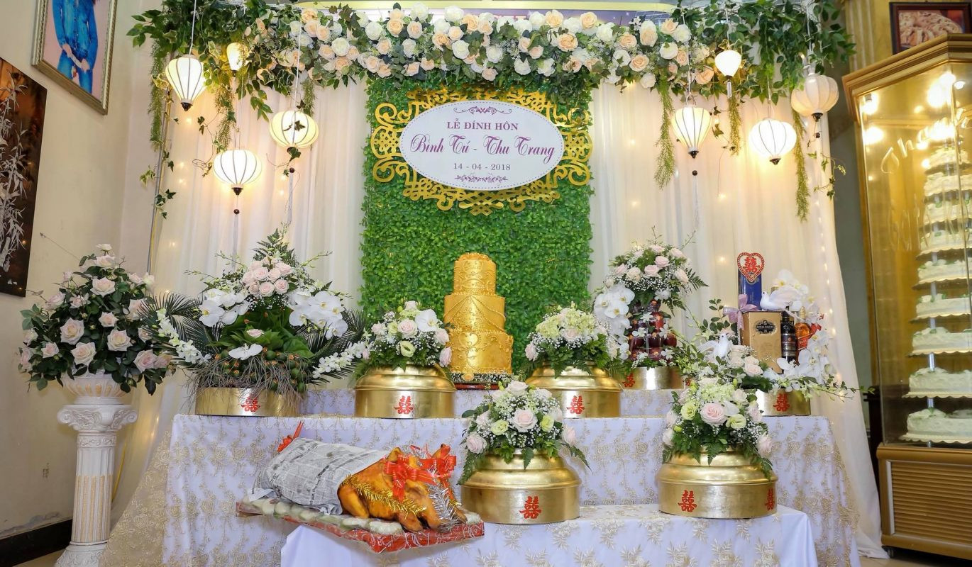 Bộ 9 mâm lễ tráp ăn hỏi truyền thống, dịch vụ của Thanh Lịch