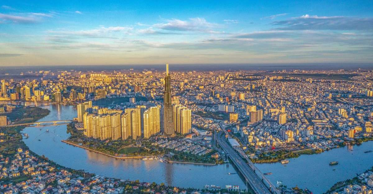 Vẻ đẹp rực rỡ của thành phố Hồ Chí Minh từ trên cao