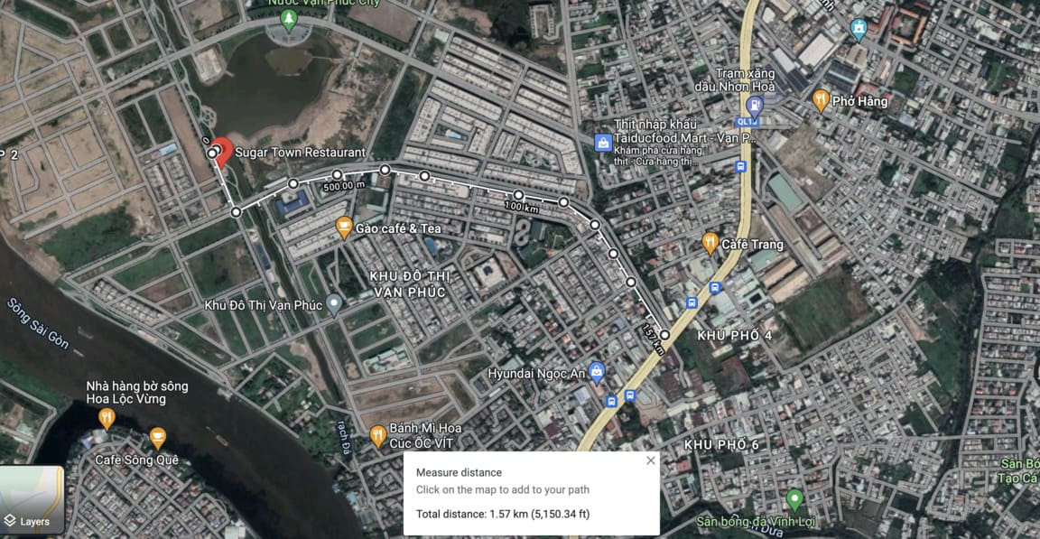 Vị trí vườn hoa hướng dương Vạn Phúc City trên bản đồ