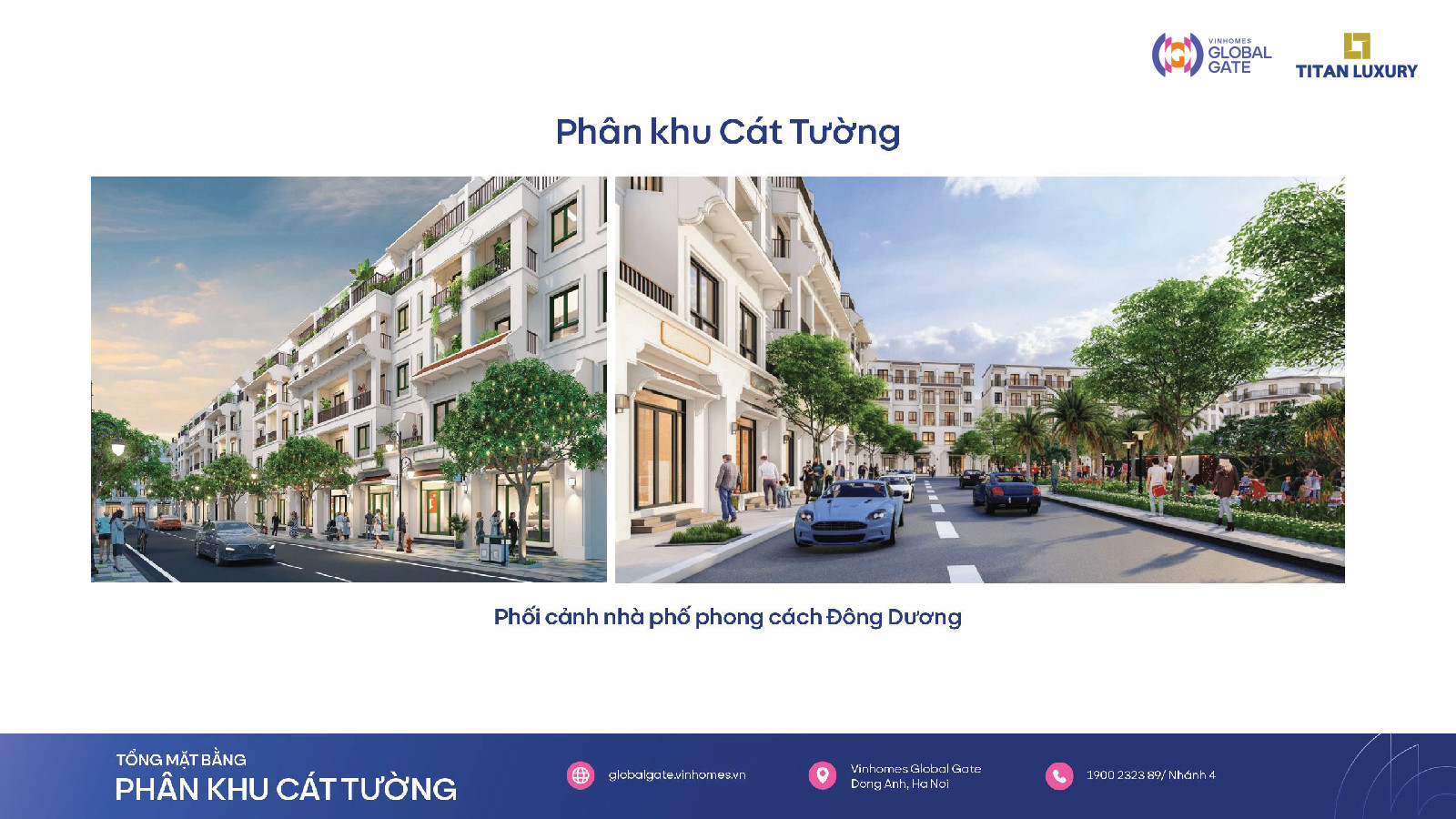 Hình ảnh dãy nhà phố thương mại tại Vinhomes Global Gate với kiến trúc hiện đại