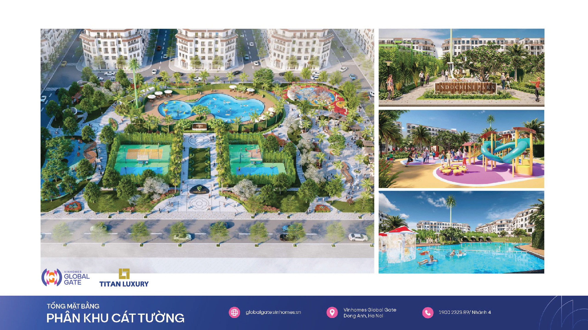 Hình ảnh kiến trúc đặc trưng và cảnh quan phố thương mại sầm uất tại Cát Tường
