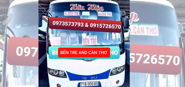 Xe Hữu Hiệp Bến Tre đi Cần Thơ