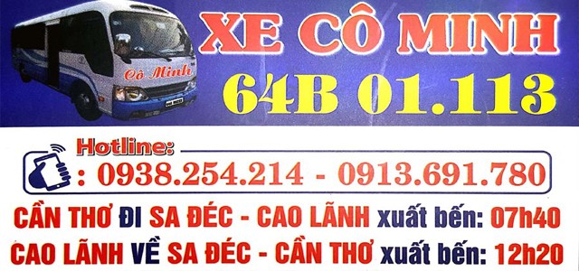 Xe khách Cô Minh phục vụ chuyên nghiệp